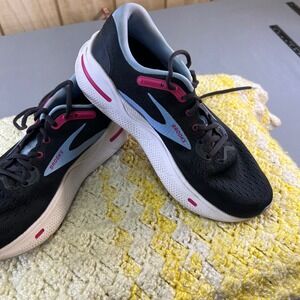 Brooks Ghost 15 Running Shoes Black Pink Blue Women's Size 9 Medium 1203951B082